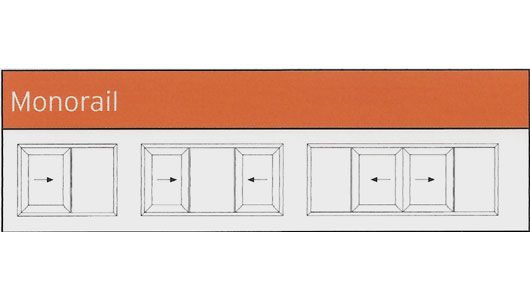 Monorail system for sliding doors